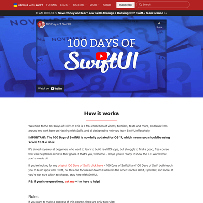 The 100 Days of SwiftUI