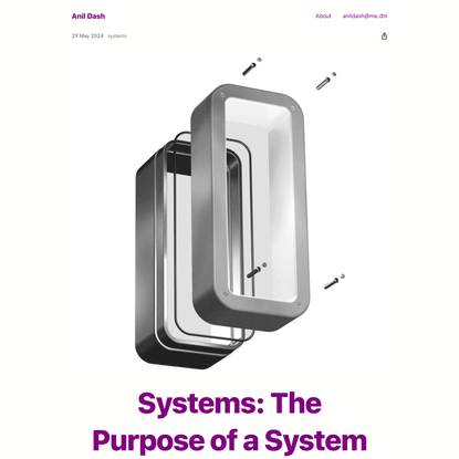 Systems: The Purpose of a System is What It Does - Anil Dash