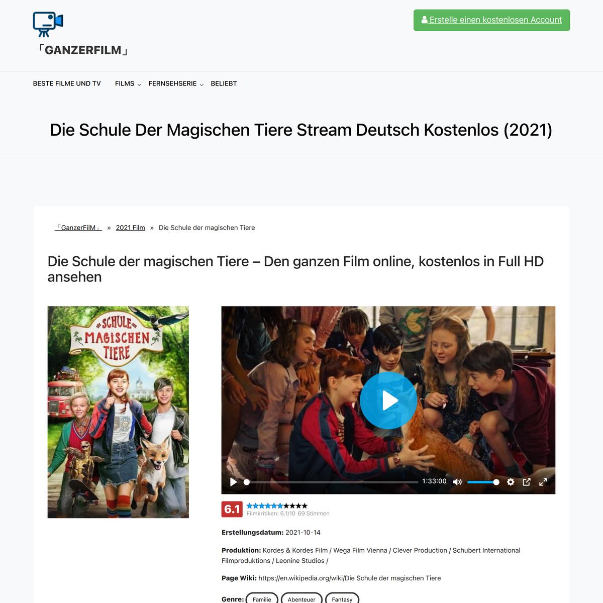 Ganzer~Film. Die Schule Der Magischen Tiere].stream deutsch kostenlos |  Are.na