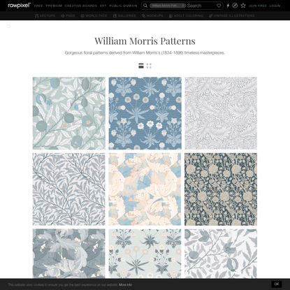 Download free vectors of william morris patterns board ID:495866