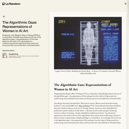 The Algorithmic Gaze: Representations of Women in AI Art