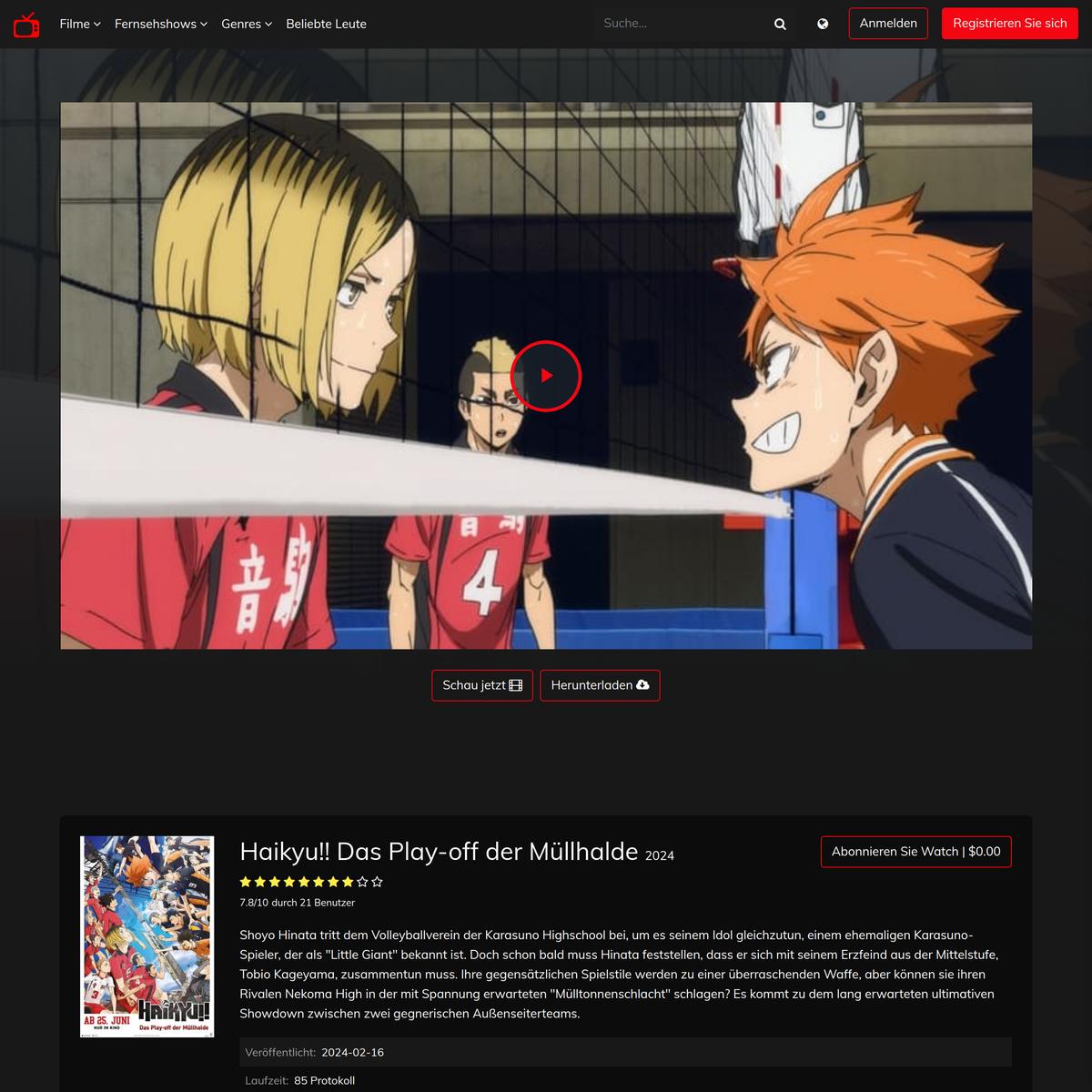 STREAM✔️] Haikyu!! Das Play-off der Müllhalde 