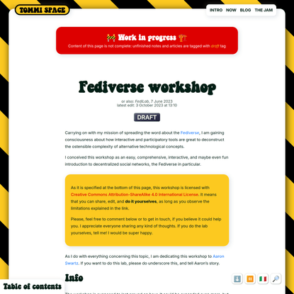 Fediverse workshop