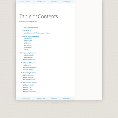 Table of Contents · Game Programming Patterns