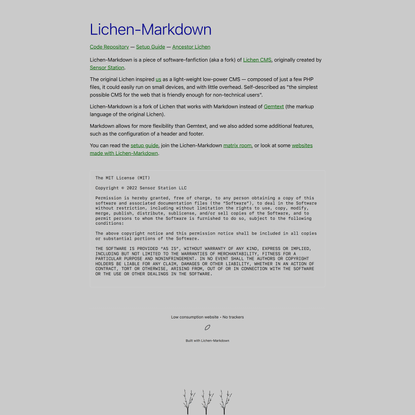 Lichen-Markdown