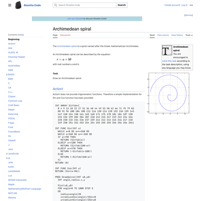 Archimedean spiral - Rosetta Code