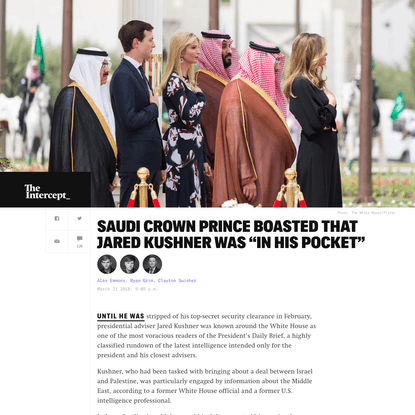 Saudi Crown Prince Boasted That Jared Kushner Was “In His Pocket”