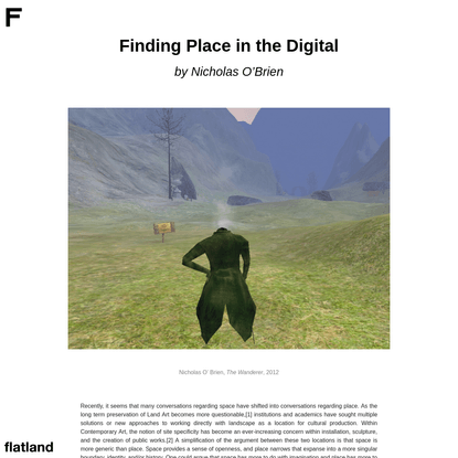Finding Place in the Digital by Nicholas O' Brien