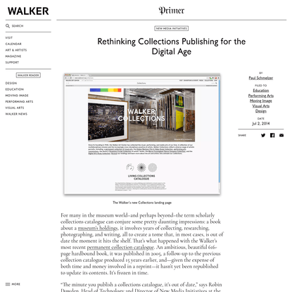 Rethinking Collections Publishing for the Digital Age
