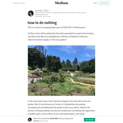 how to do nothing - Jenny Odell - Medium