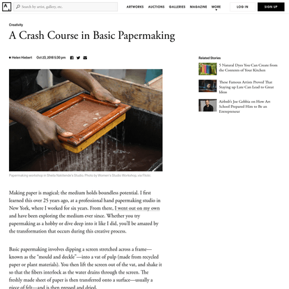 A Crash Course in Basic Papermaking