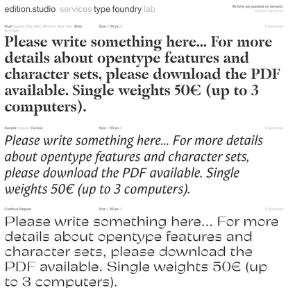 Type Foundry - edition.studio