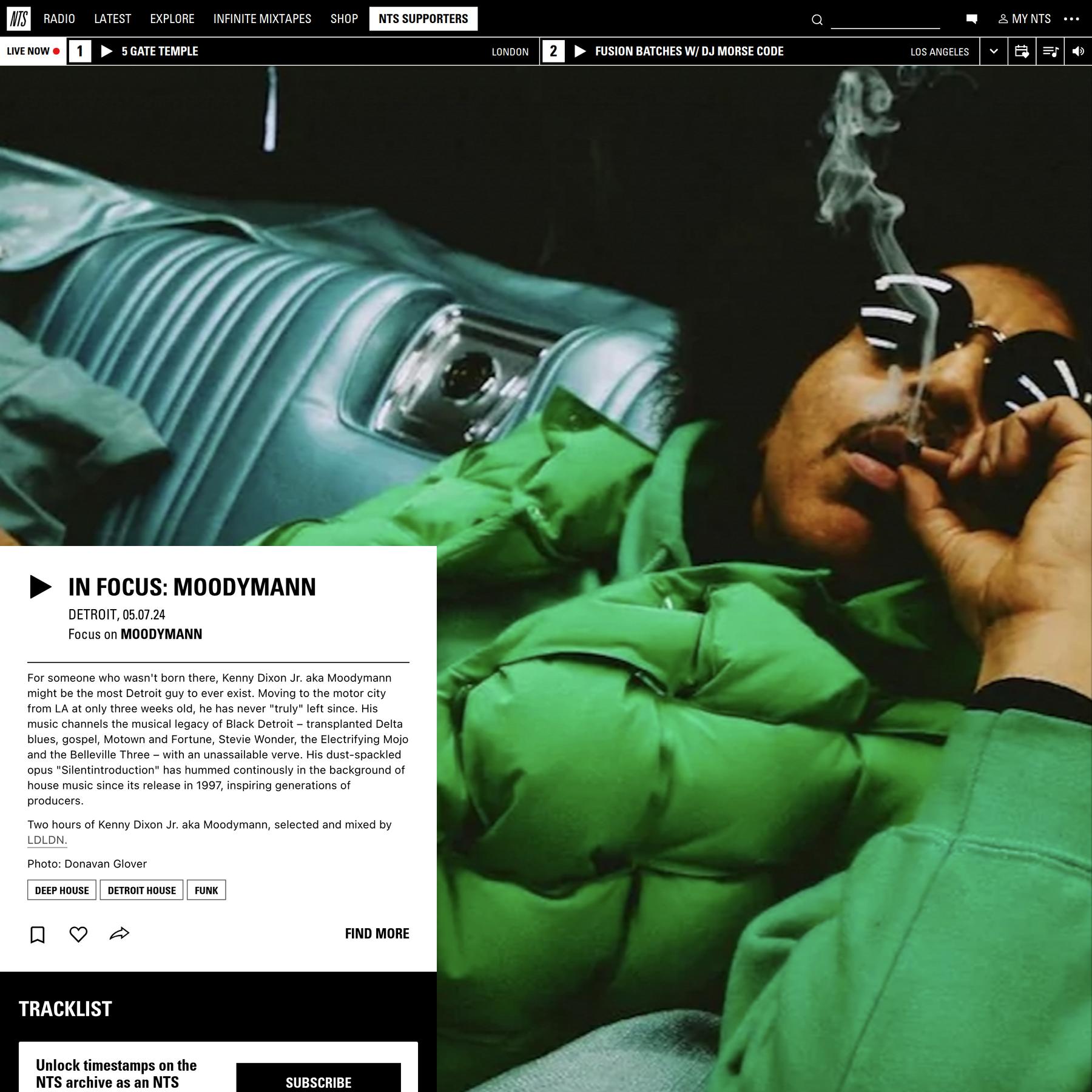 In Focus: Moodymann 5th July 2024
