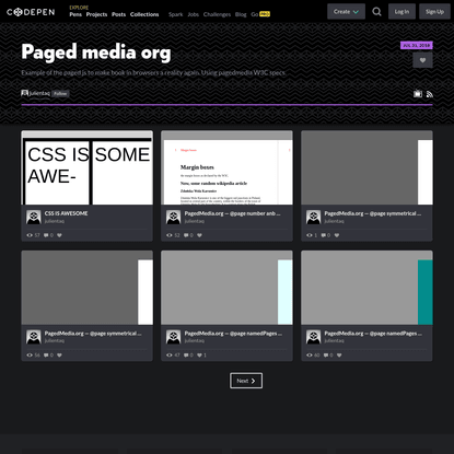 Paged media org - a Collection by julientaq on CodePen