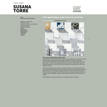 The House of Meanings | Susana Torre