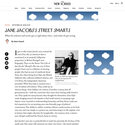 Jane Jacobs's Street Smarts