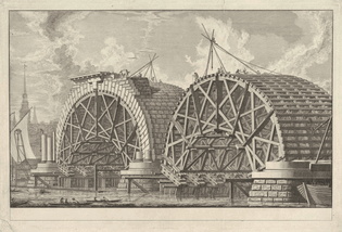 Giovanni Battista Piranesi, A view of part of the intended Bridge at Blackfriars, London