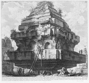 Giovanni Battista Piranesi, View of a large structure, remains of the Tomb of the Metelli on the Appian Way about five miles from Porta S. Sebastiano, in the village of S. Maria Nuova...