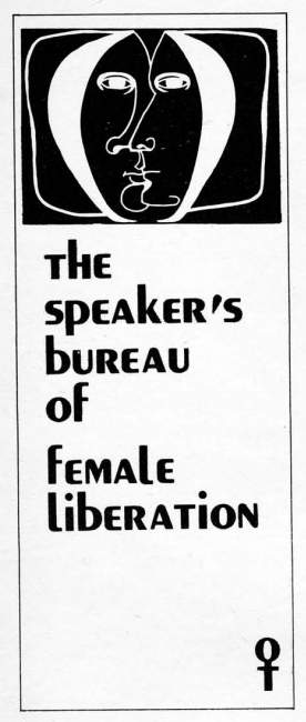 Speaker's Bureau of Female Liberation, New Woman's Survival Catalog, p18
