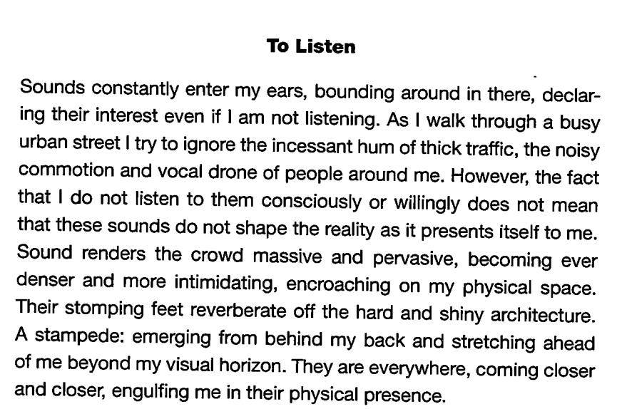 from listening to noise and silence