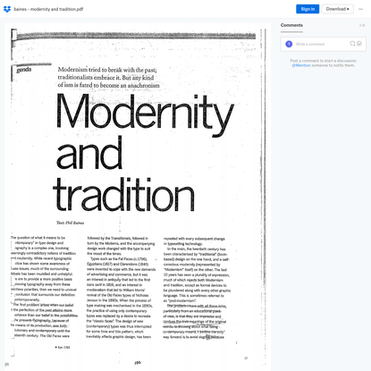 Phil Baines - Modernity and Tradition