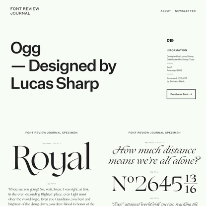 Ogg - Font Review Journal