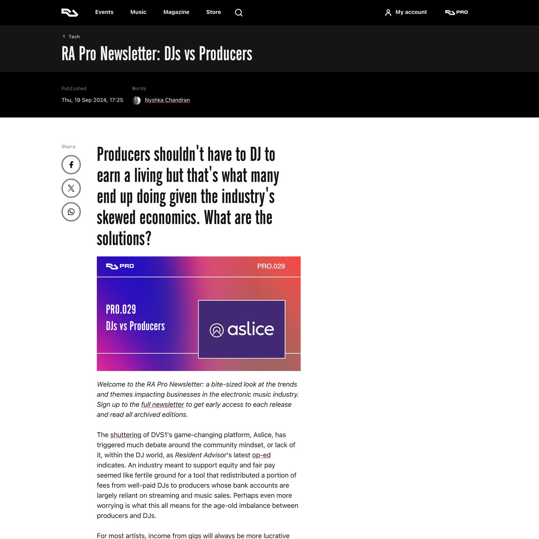 RA Pro Newsletter: DJs vs Producers · News ⟋ RA