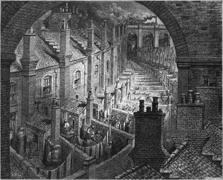 Gustave Doré - Over London by Rail