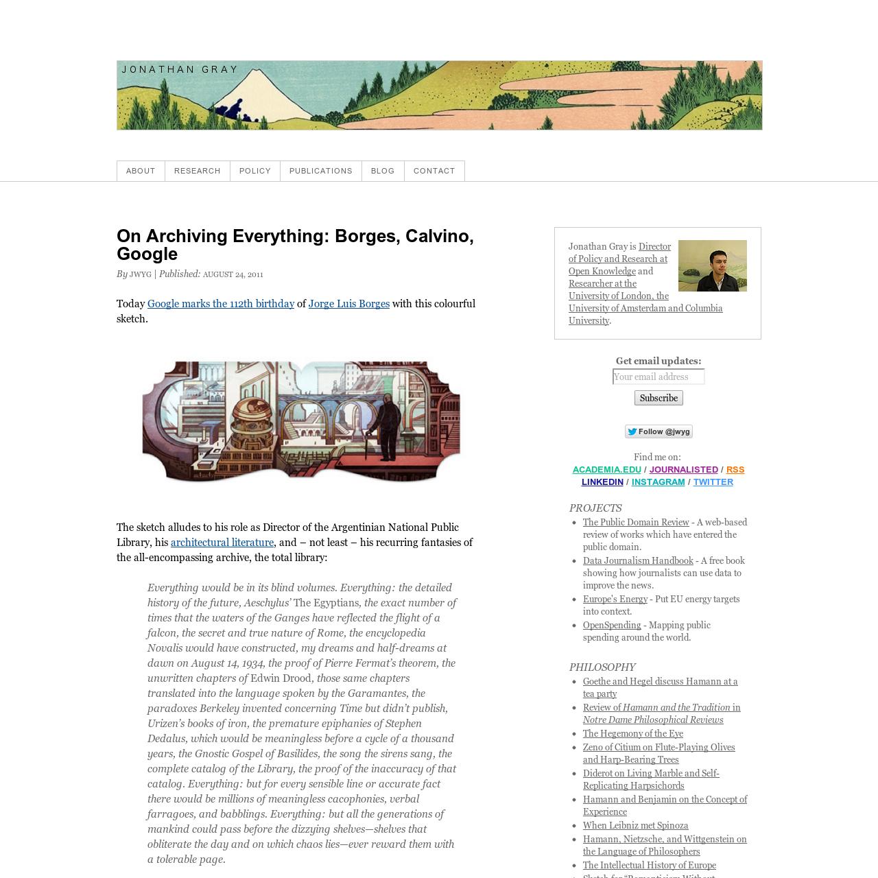 On Archiving Everything: Borges, Calvino, Google