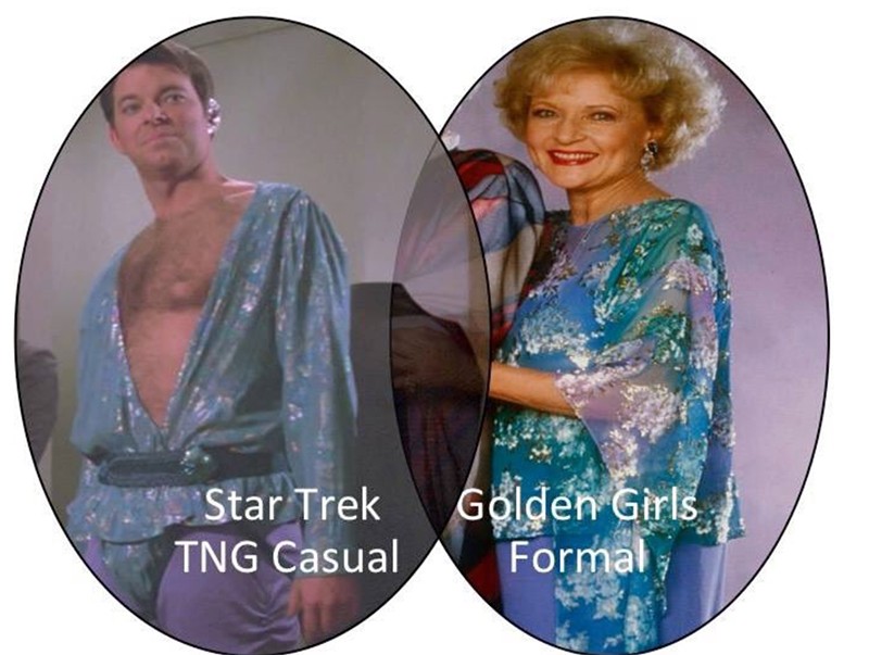 Golden Girls Formal vs Star Trek: The Next Generation Casual