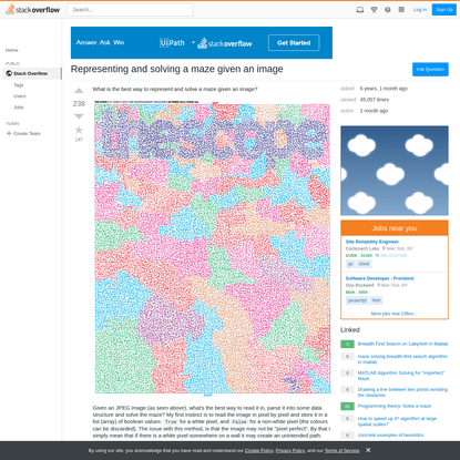 Representing and solving a maze given an image