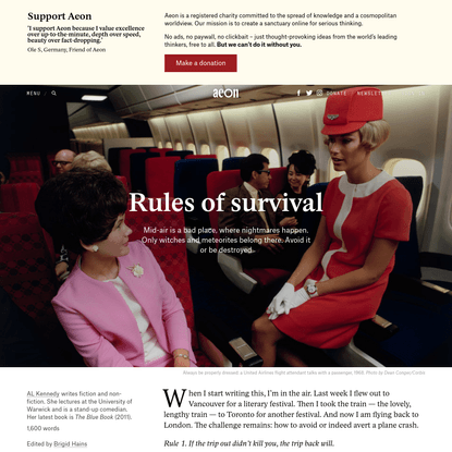 A neurotic's guide to avoiding a plane crash - AL Kennedy | Aeon Essays