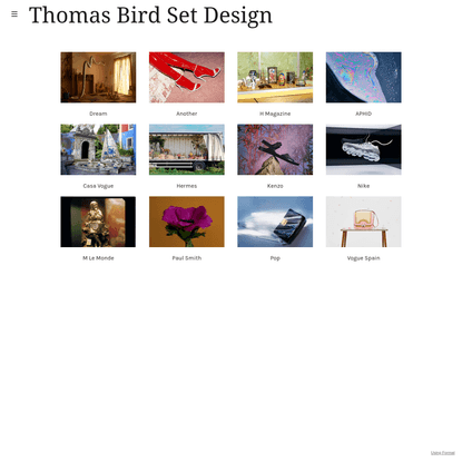 Still Life - Thomas Bird set design