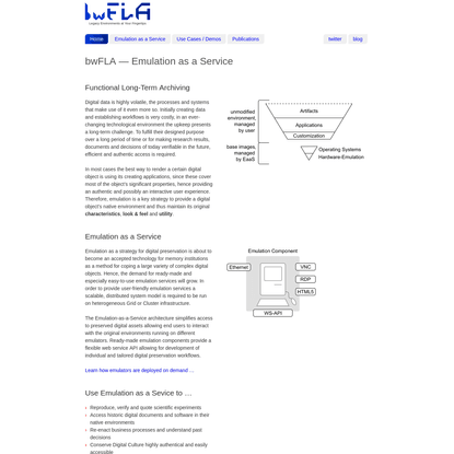 bwFLA: Emulation as a Service