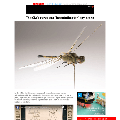 The CIA's 1970s-era "Insectothopter" spy drone