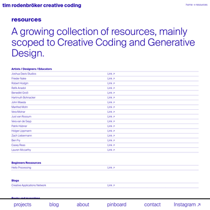 resources Archive * tim rodenbröker creative coding