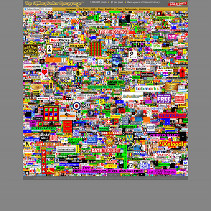 The Million Dollar Homepage - Own a piece of internet history!