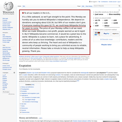 Exaptation - Wikipedia