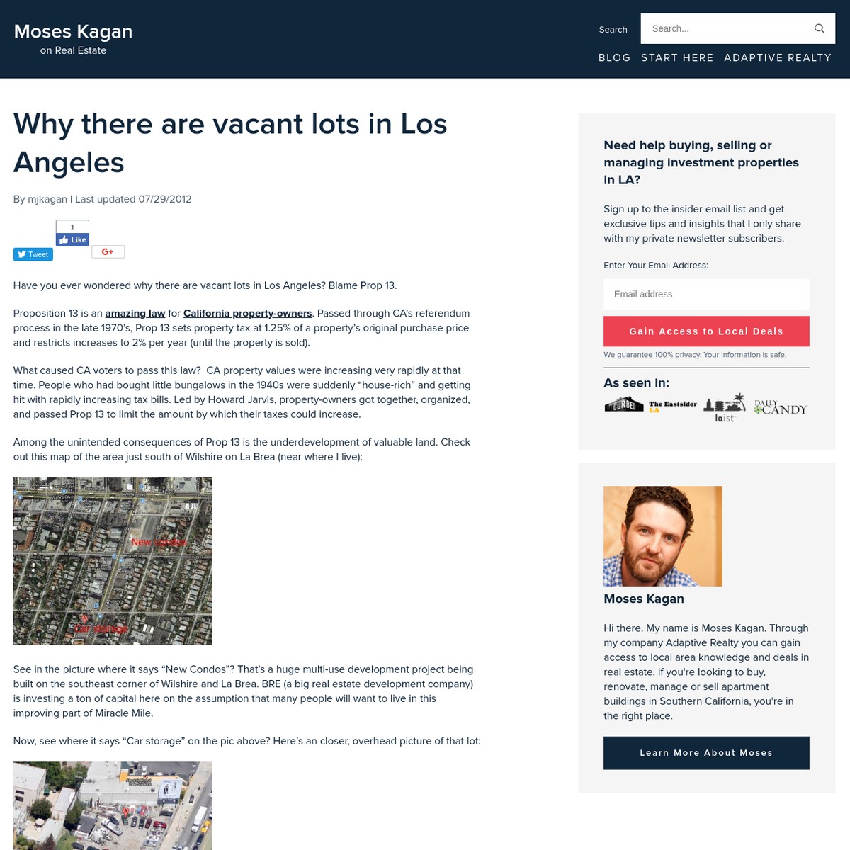 Why there are vacant lots in Los Angeles Moses Kagan on Real Estate