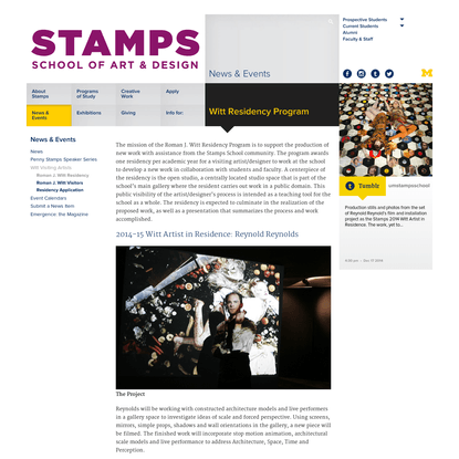 Roman J. Witt Residency Program | Penny W. Stamps School of Art & Design at the University of Michigan