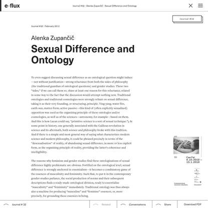 Sexual Difference and Ontology