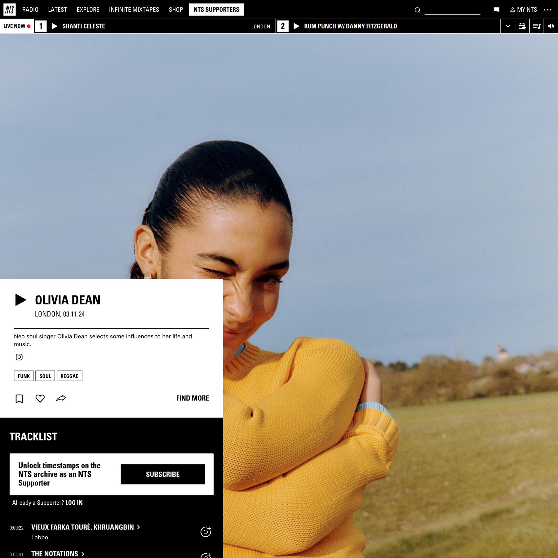 Olivia Dean 3rd November 2024 | Listen on NTS
