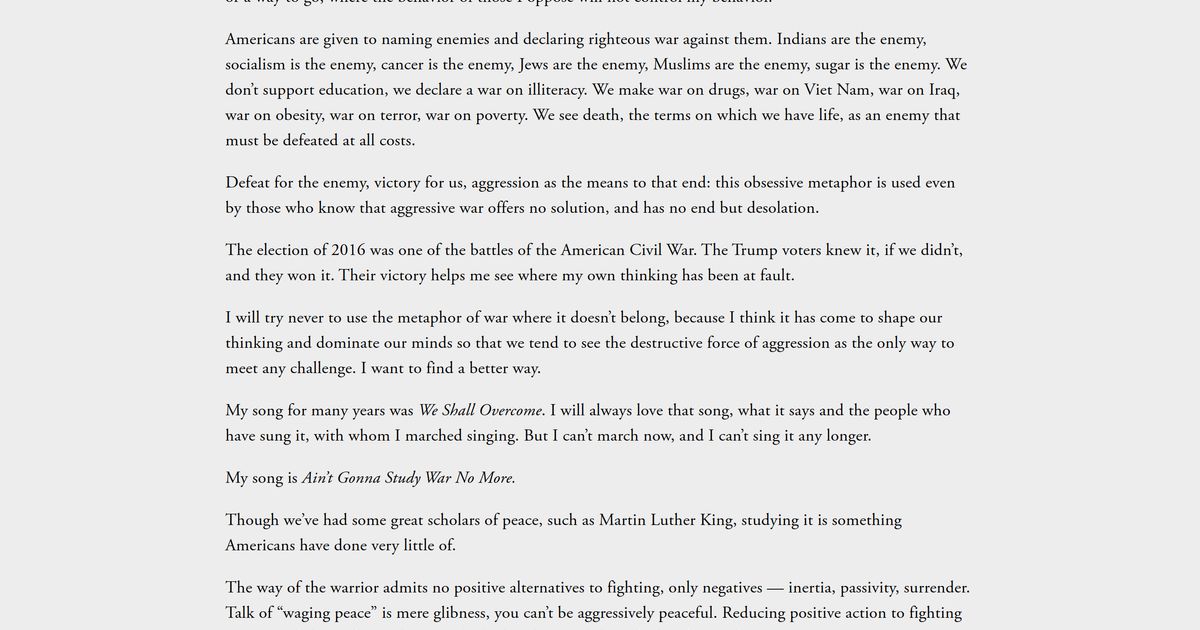 Ursula K. Le Guin — 119. The Election, Lao Tzu, a Cup of Water | Are.na
