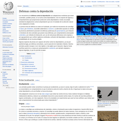 Defensas contra la depredación - Wikipedia, la enciclopedia libre
