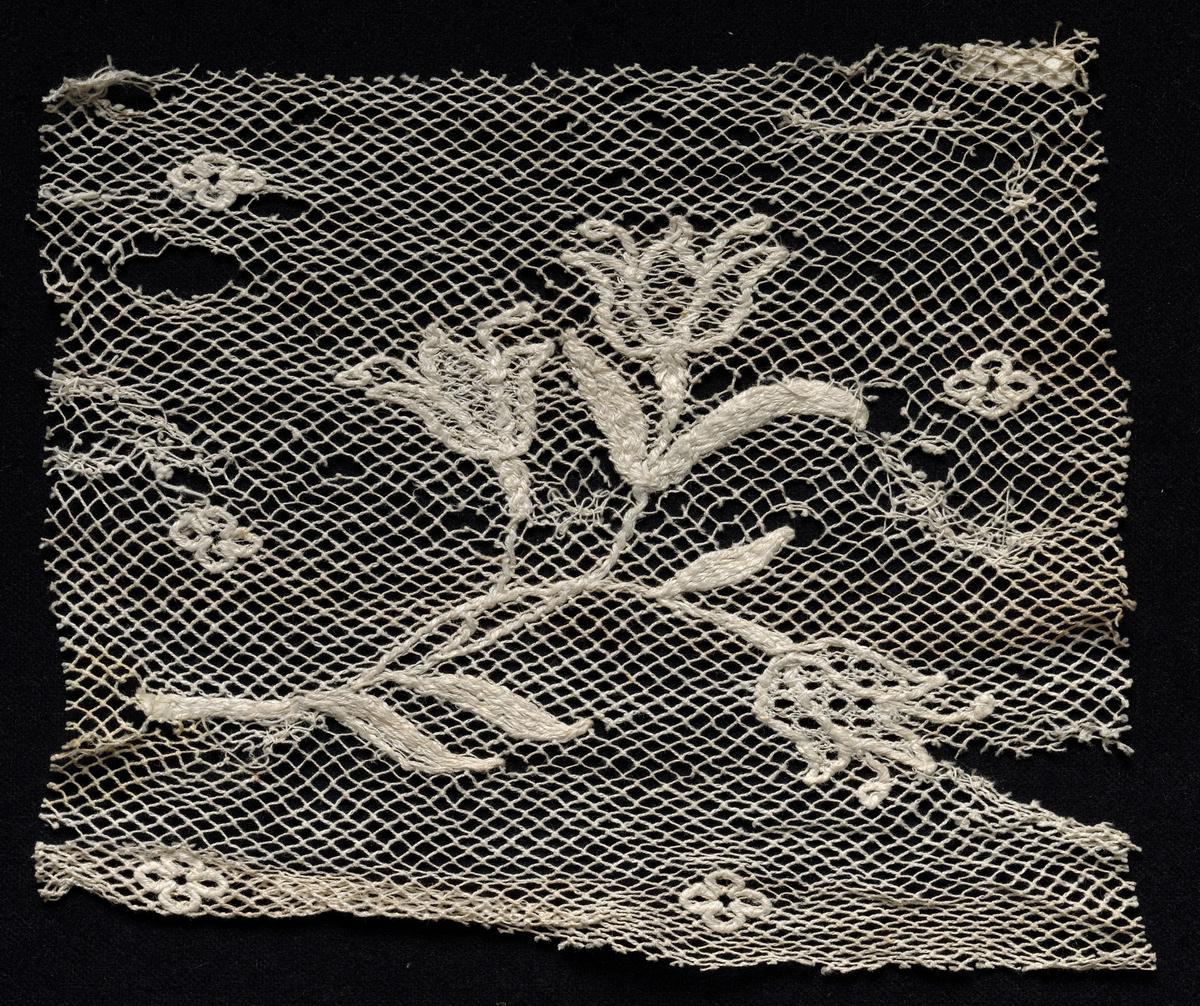 fragment of a band with floral motif, spain, undated 1700s.
