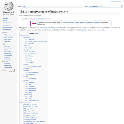 List of humorous units of measurement - Wikipedia, the free encyclopedia