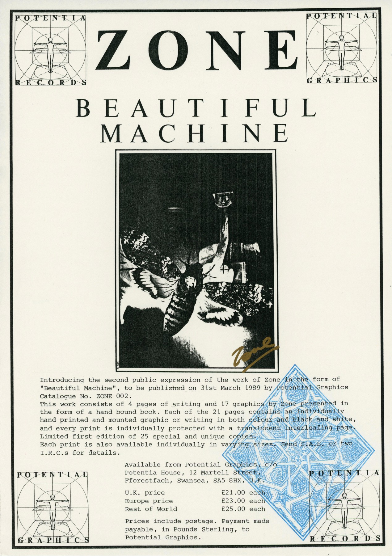 Zone - Beautiful Machine Promo LP Insert