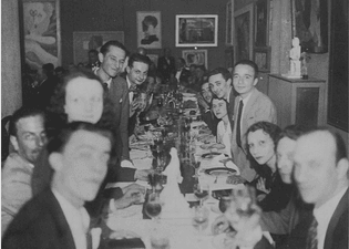 Futurist dinner, 1930 (Bruno Munari standing on the right)