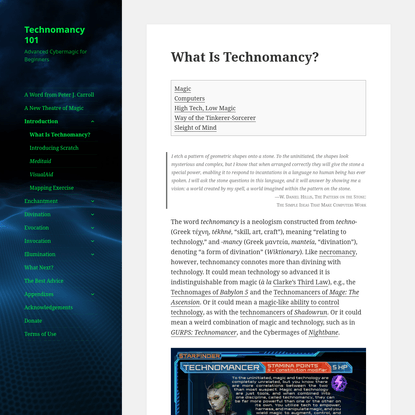 What Is Technomancy?