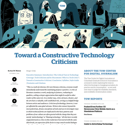 Toward a Constructive Technology Criticism
